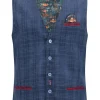 A Fish Named Fred Corduroy Waistcoat Navy