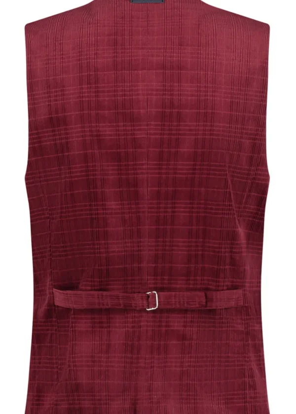 A Fish Named Fred Corduroy Waistcoat Burgundy