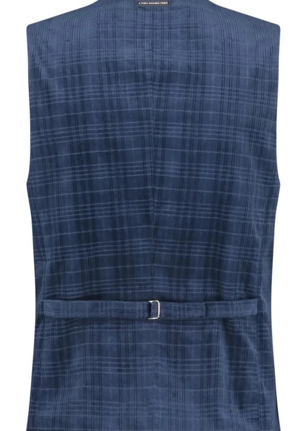 A Fish Named Fred Corduroy Waistcoat Navy