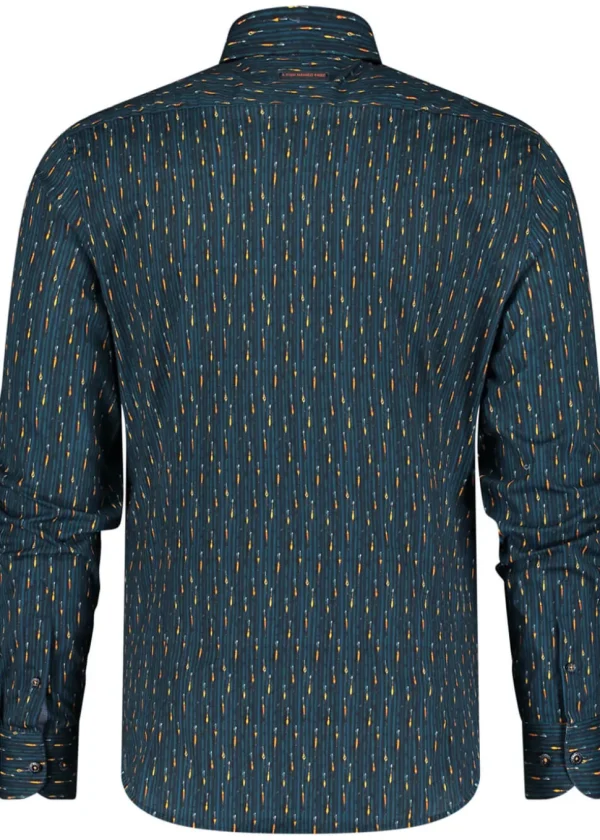 A Fish Named Fred Fishing Pole Shirt Navy