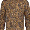 A Fish Named Fred Forest Leaves Shirt Brown