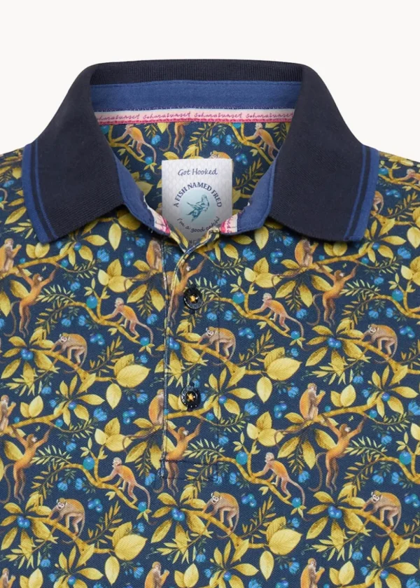A Fish Named Fred Monkey Polo Navy Blue