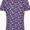 A Fish Named Fred Palm Trees Shirt Cobalt Blue