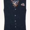 A Fish Named Fred Seersucker Waistcoat Navy
