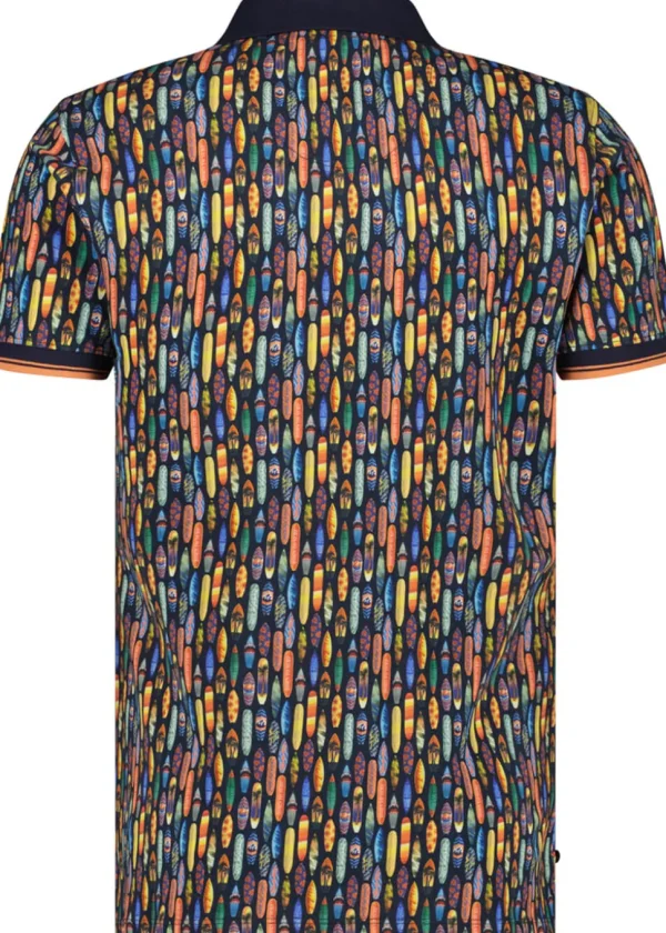 A Fish Named Fred Surfboards Polo Navy Blue