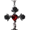 Alchemy Black Rosifix Necklace Red