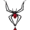 Alchemy Black Widow Spider Necklace Red