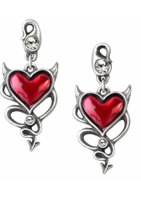 Alchemy Devil Heart Stud Earrings