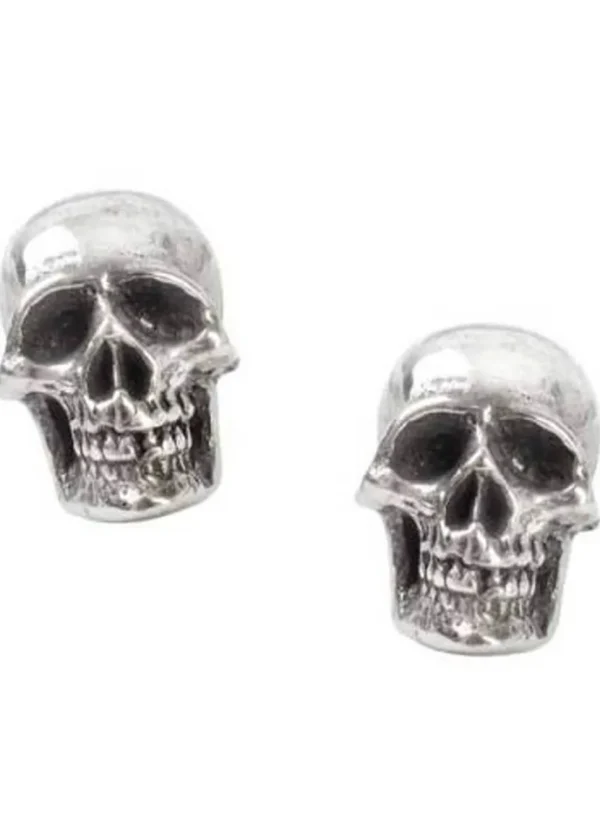 Alchemy Mortaurium Skull Stud Earrings