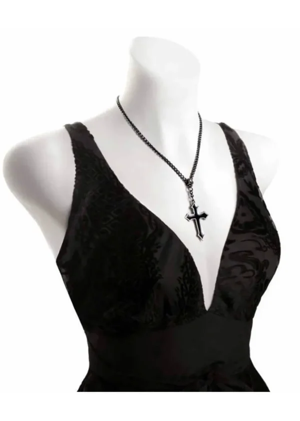 Alchemy Osbourne's Cross Necklace Black