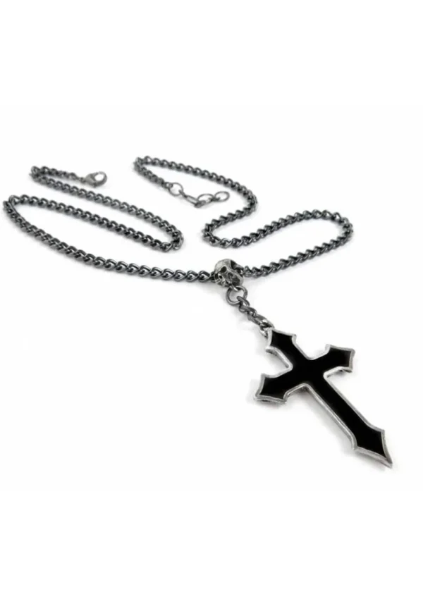 Alchemy Osbourne's Cross Necklace Black