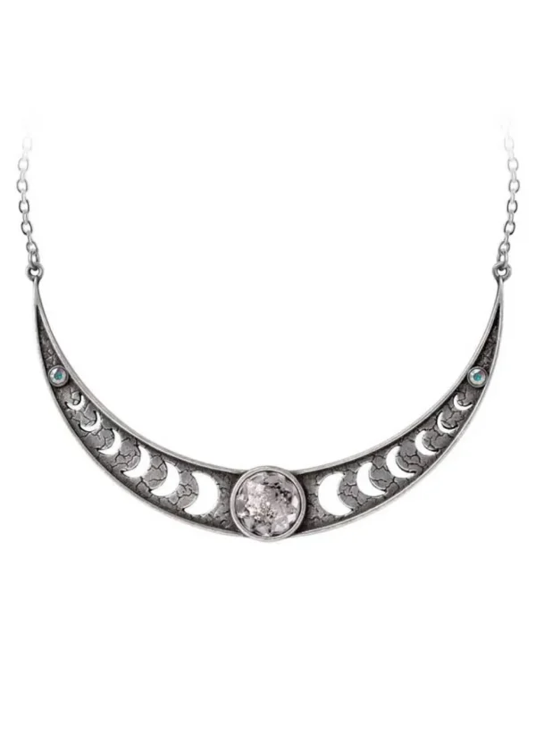 Alchemy Priestess of Ishtar Moon Necklace Silver