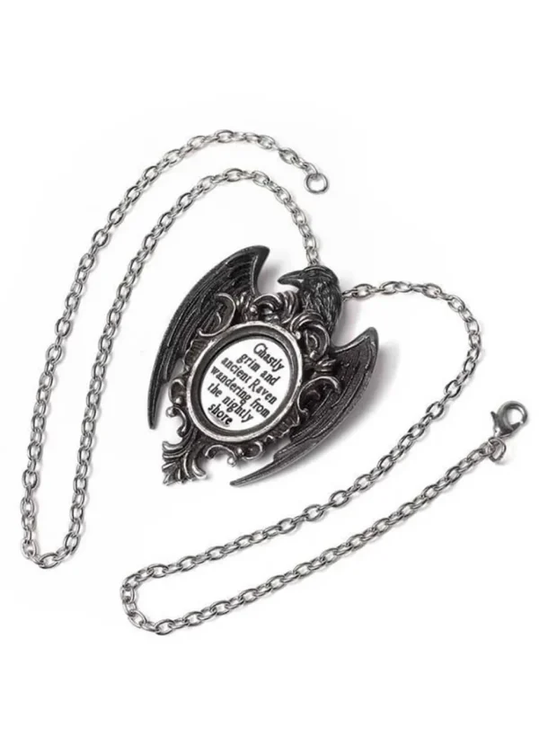 Alchemy Quoth the Raven Necklace Silver