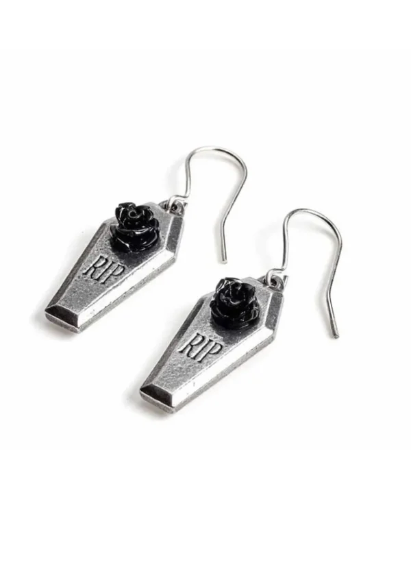 Alchemy RIP Rose Coffin Earrings