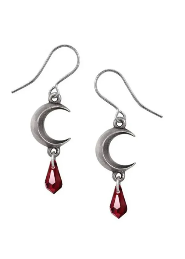 Alchemy Tears of the Moon Earrings Red