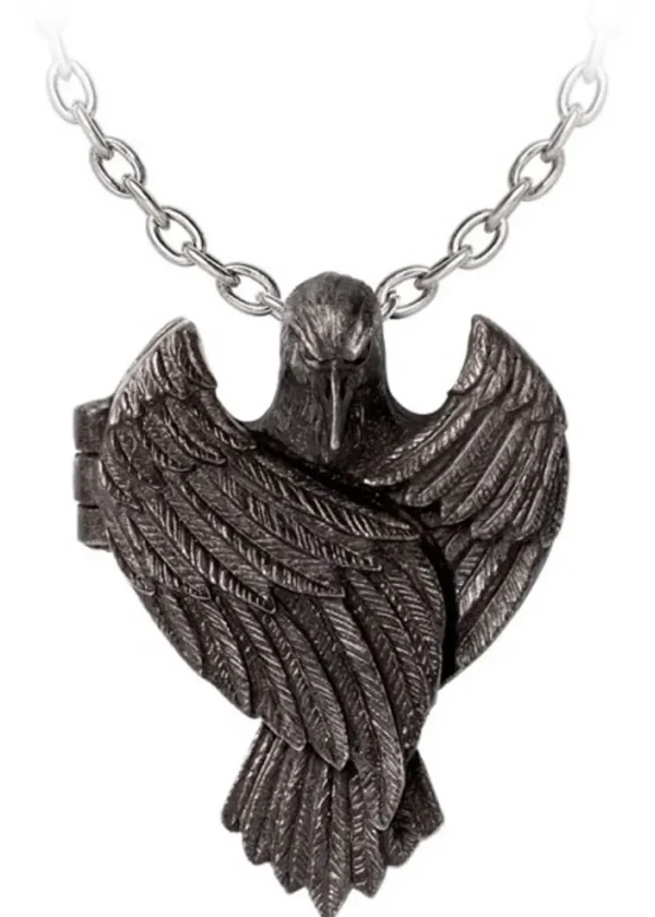 Alchemy The Augurium Raven Locket Ketting Zwart