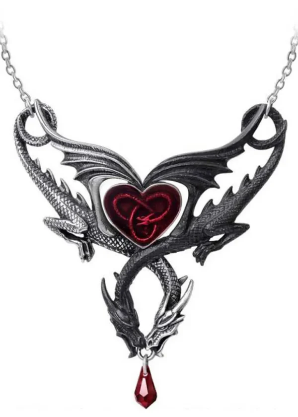 Alchemy The Confluence Of Opposites Dragon Necklace Red