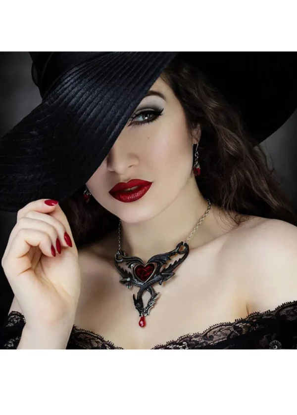 Alchemy The Confluence Of Opposites Dragon Necklace Red