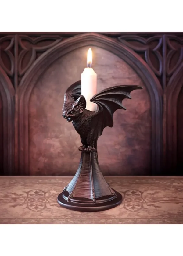 Alchemy Vespertilio Bat Candle Holder Black