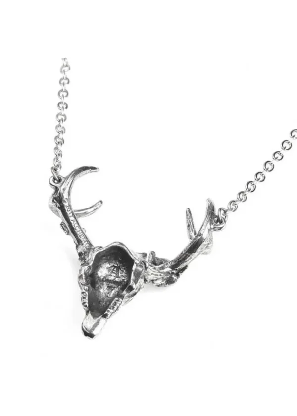 Alchemy White Hart Black Rose Stag Necklace