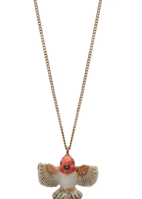 And Mary Flying Robin Necklace Red