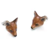 And Mary Fox Head Stud Earrings Brown