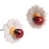 And Mary Ladybug in Daisy Earrings White