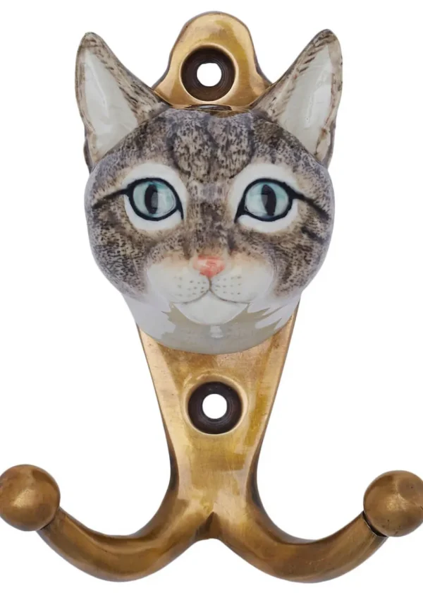 And Mary Tabby Cat Hook Grey