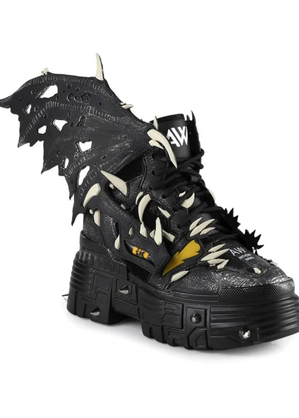 Anthony Wang Black Apple Wing Sneakers Black