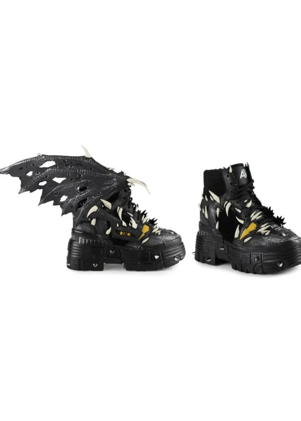 Anthony Wang Black Apple Wing Sneakers Black