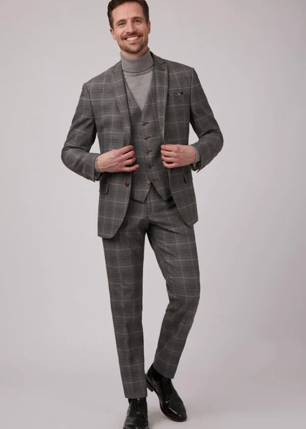 Antique Rogue Bailey Check Trousers Grey