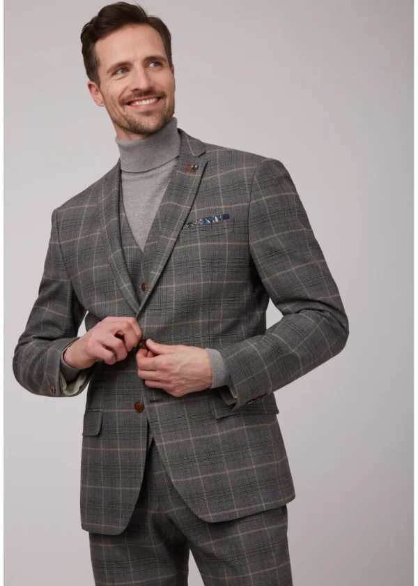 Antique Rogue Bailey Check Waistcoat Grey
