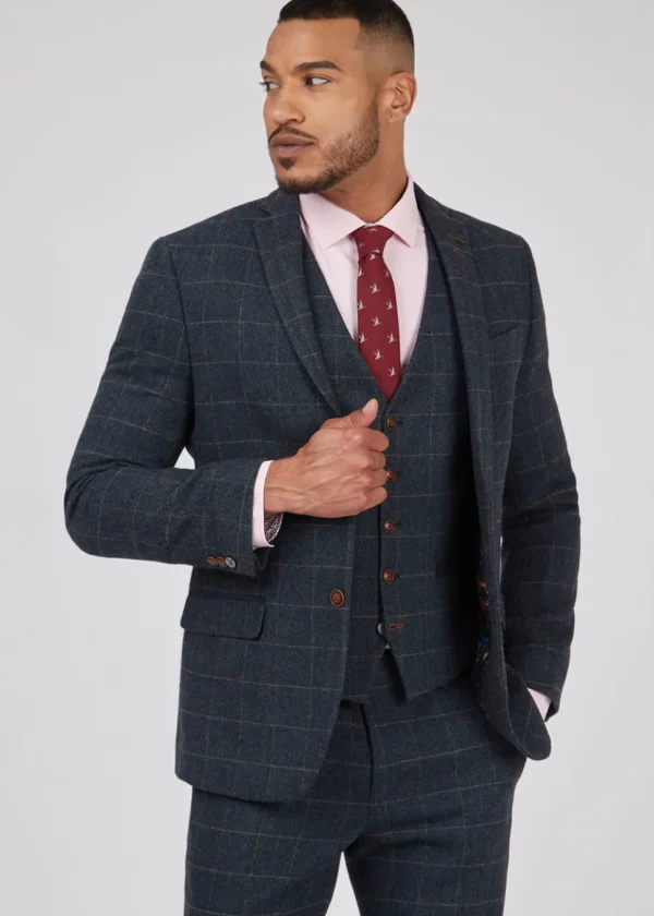 Antique Rogue Men's Dax Herringbone Jacket Colbert Teal