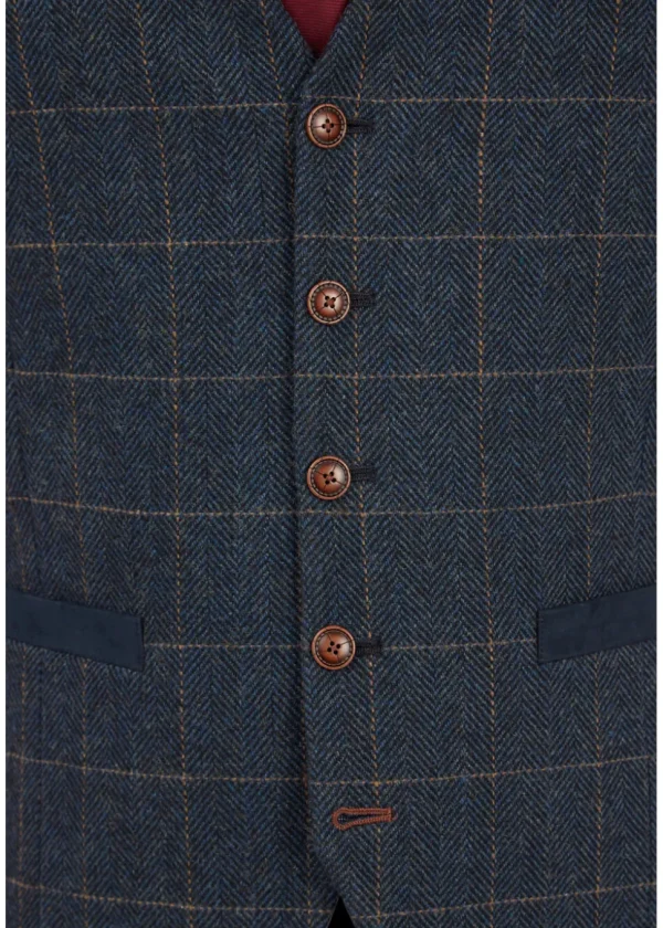 Antique Rogue Men's Dax Herringbone Gilet Teal