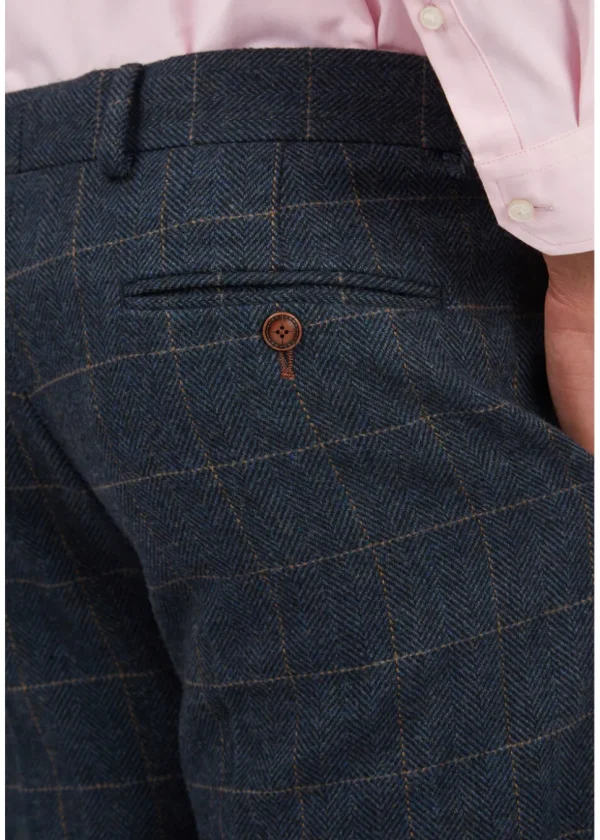 Antique Rogue Men's Dax Herringbone Trousers Teal