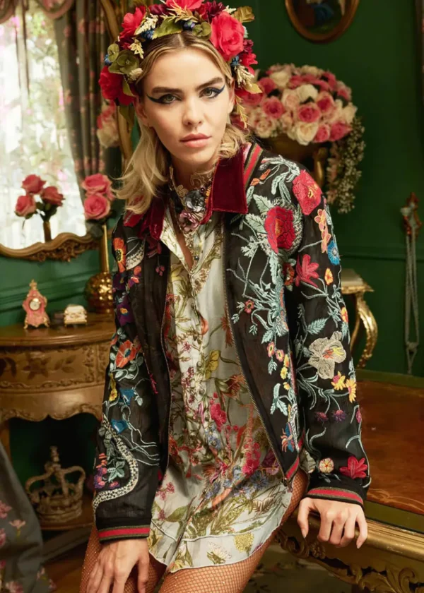 Aratta Bellezza Embroided Collage Jacket Black
