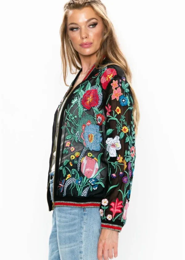 Aratta Bellezza Embroided Collage Jacket Black