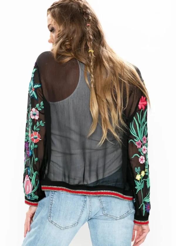 Aratta Bellezza Embroided Collage Jacket Black