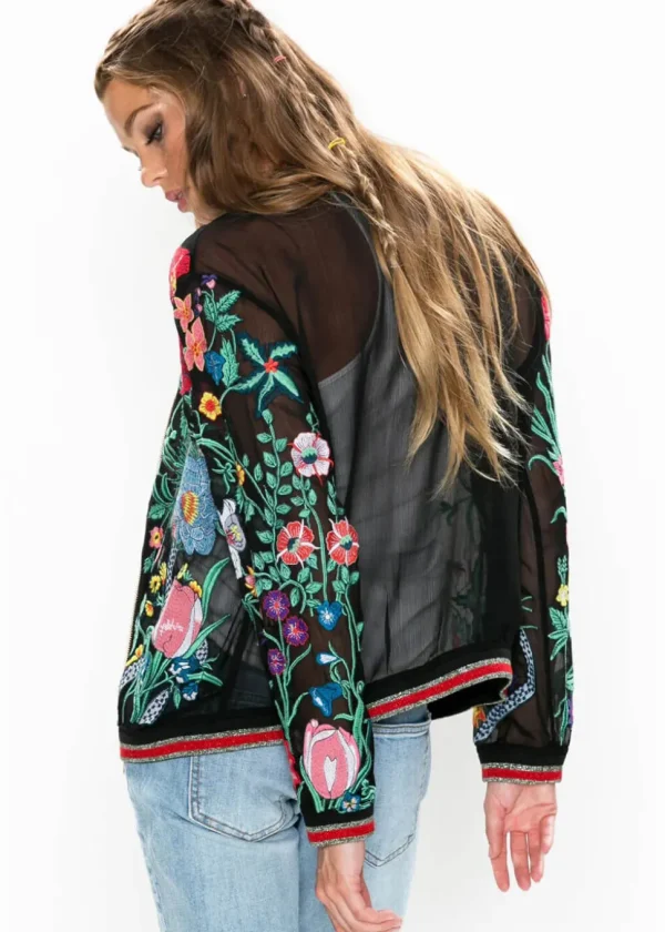 Aratta Bellezza Embroided Collage Jacket Black