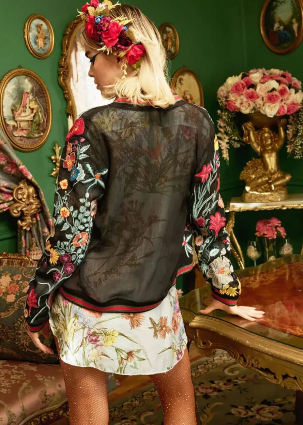 Aratta Bellezza Embroided Collage Jacket Black