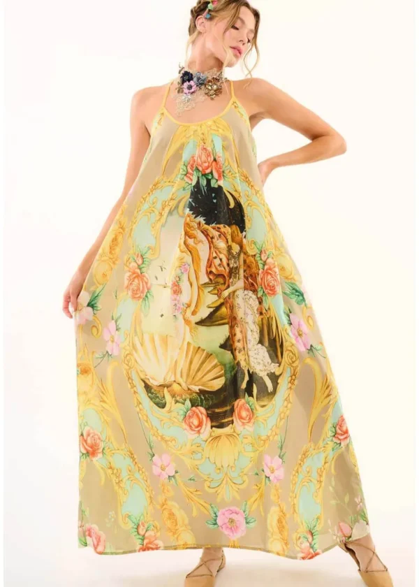 Aratta Birth Of Venus Maxi Dress Pearl