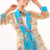 Aratta Garden of Eden Birds Butterfly Mesh Duster Peacock