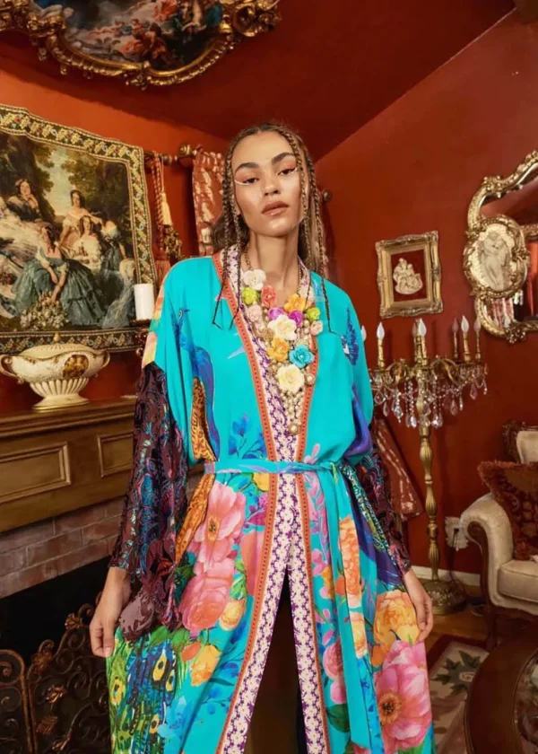 Aratta Peacock Kimono Aqua Blue