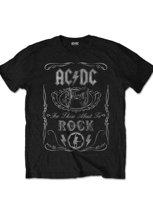 Band Shirts ACDC Cannon Swig T-Shirt Black