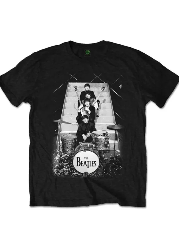 Band Shirts Beatles Stage Stairs T-Shirt Black