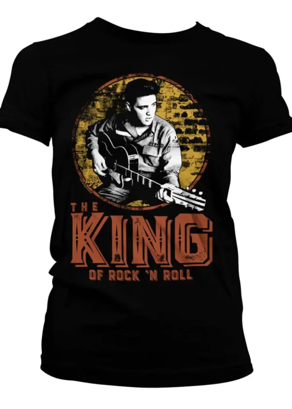 Band Shirts Elvis Presley King Of Rock 'n Roll Girly T-Shirt Black