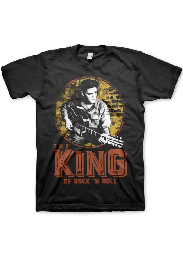 Band Shirts Elvis Presley King Of Rock 'n Roll T-Shirt Black