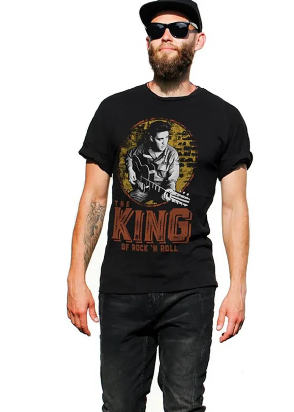 Band Shirts Elvis Presley King Of Rock 'n Roll T-Shirt Black
