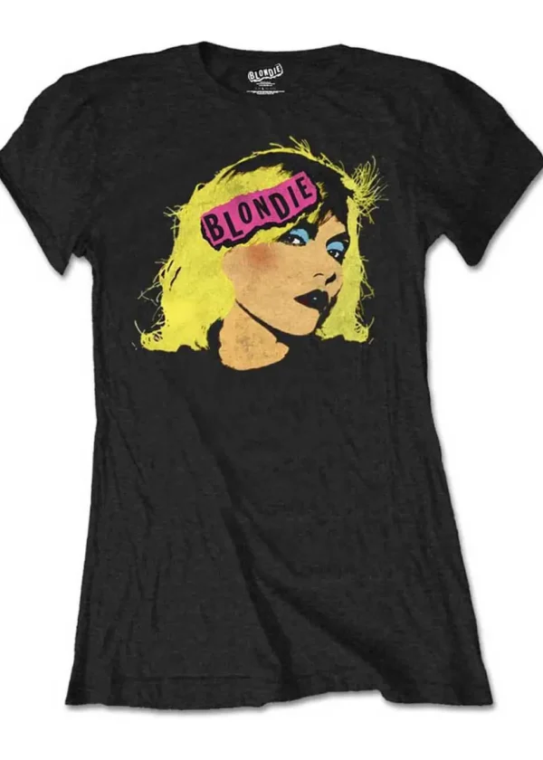 Band Shirts Girlie Blondie Punk Logo T-Shirt Black