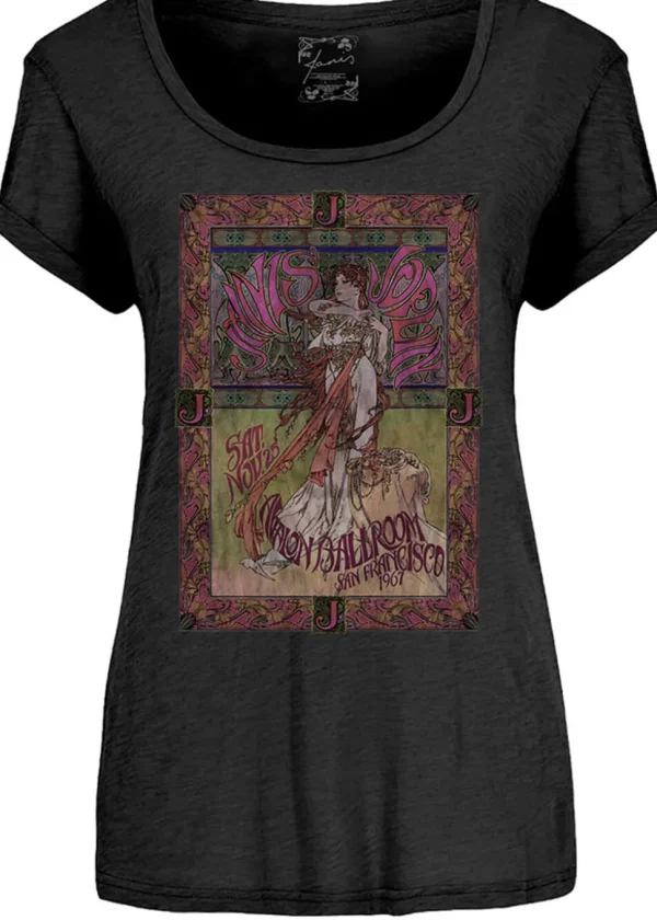 Band Shirts Janis Joplin Avalon Ballroom 67 Girly T-Shirt Black